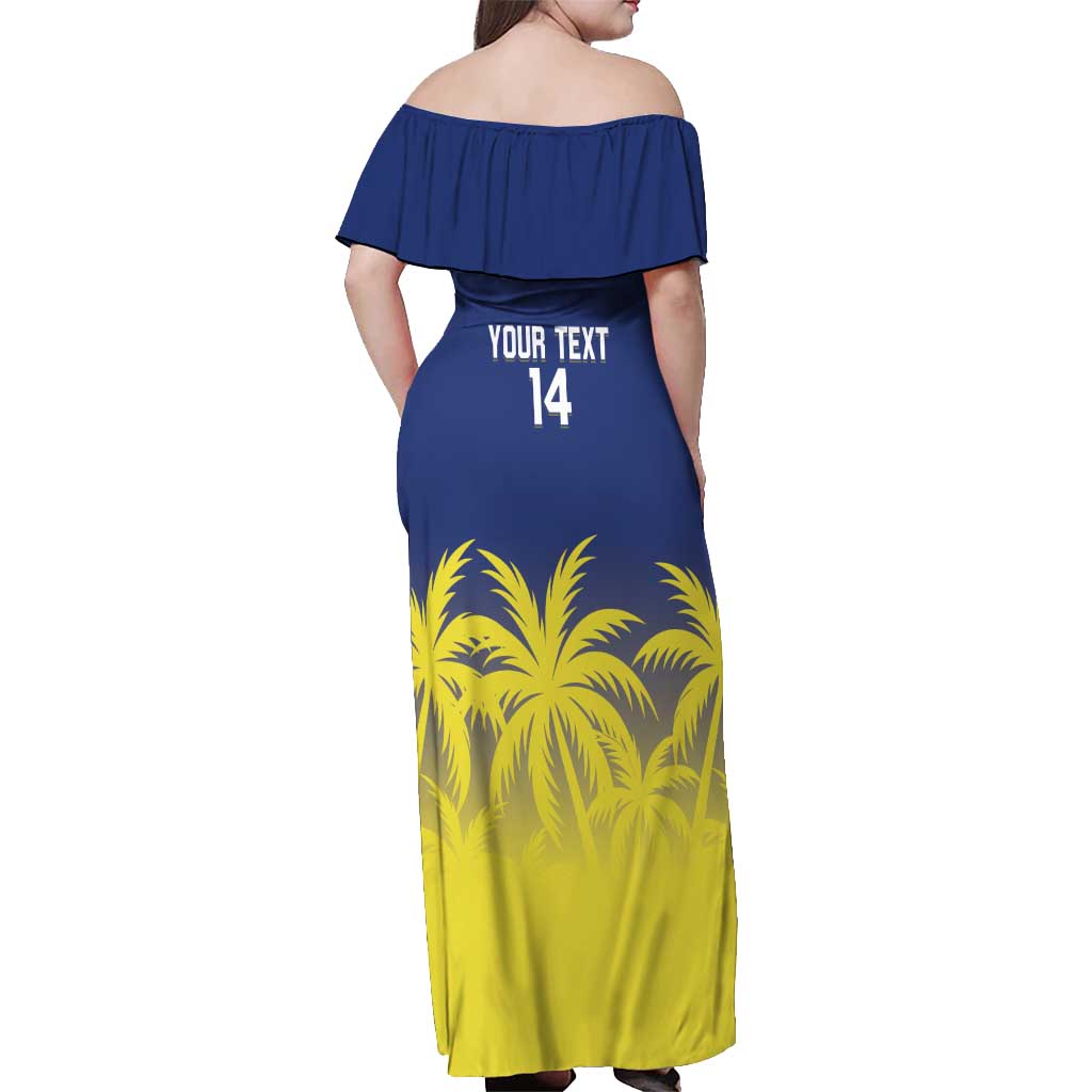 Custom Baseball Curacao Off Shoulder Maxi Dress 2025 Korsou de Palmbomen - Wonder Print Shop