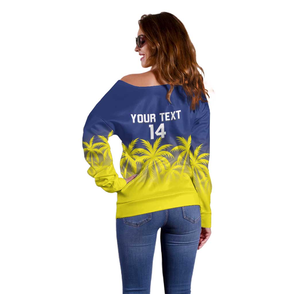 Custom Baseball Curacao Off Shoulder Sweater 2025 Korsou de Palmbomen - Wonder Print Shop