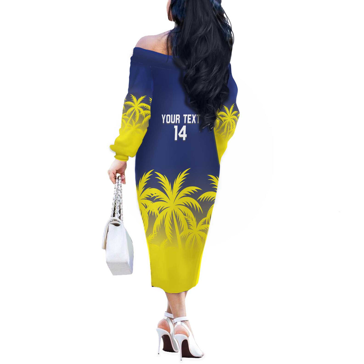Custom Baseball Curacao Off The Shoulder Long Sleeve Dress 2025 Korsou de Palmbomen - Wonder Print Shop