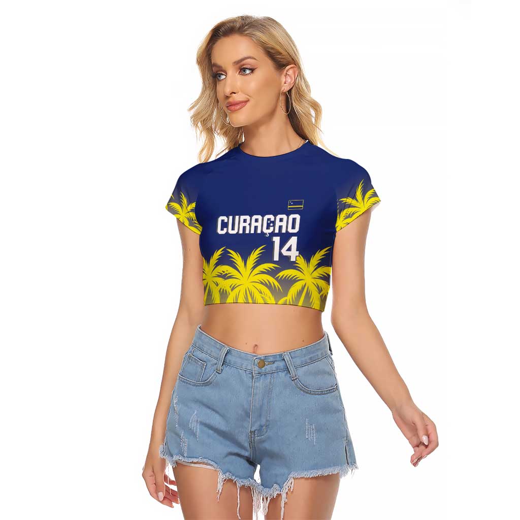 Custom Baseball Curacao Raglan Cropped T Shirt 2025 Korsou de Palmbomen - Wonder Print Shop