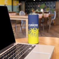 Custom Baseball Curacao Skinny Tumbler 2025 Korsou de Palmbomen - Wonder Print Shop
