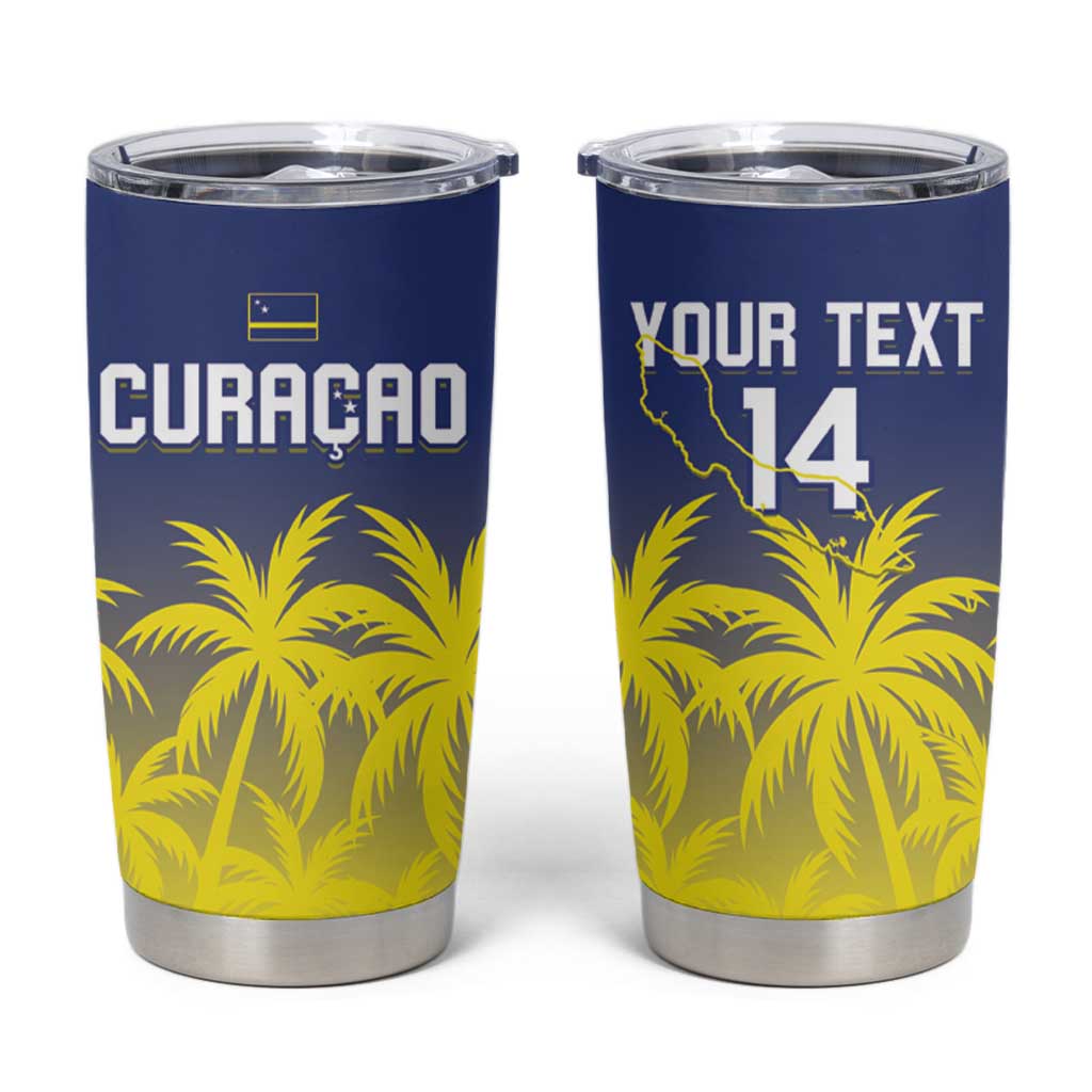 Custom Baseball Curacao Tumbler Cup 2025 Korsou de Palmbomen - Wonder Print Shop