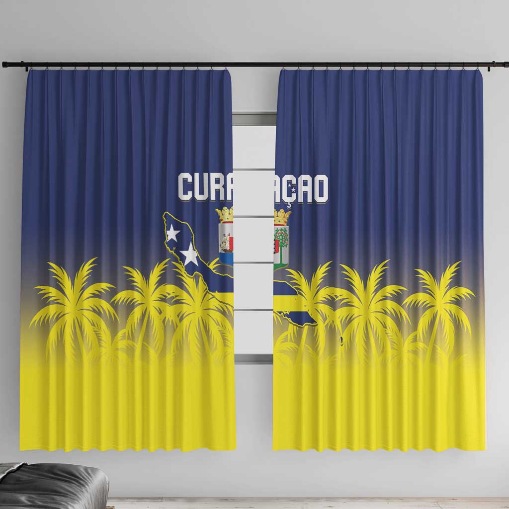 Baseball Curacao Window Curtain 2025 Korsou de Palmbomen - Wonder Print Shop