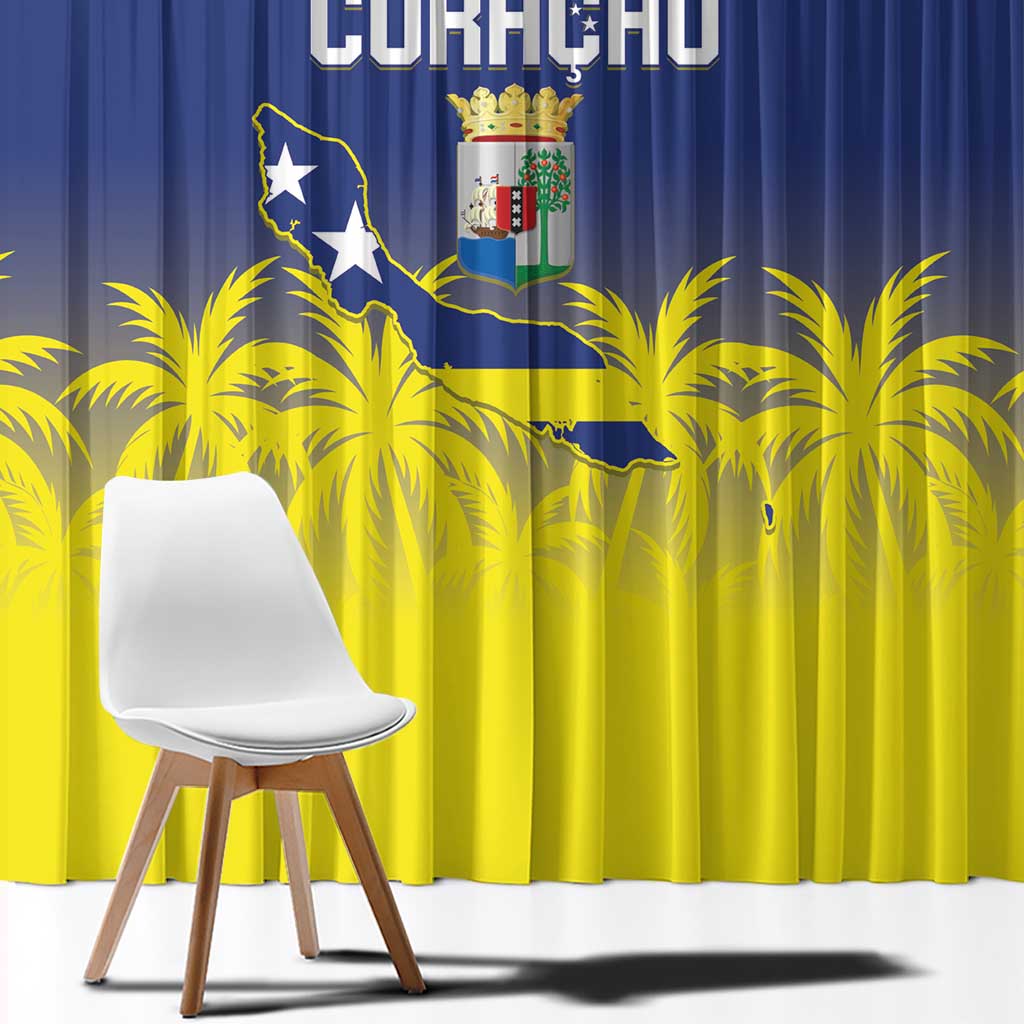 Baseball Curacao Window Curtain 2025 Korsou de Palmbomen - Wonder Print Shop