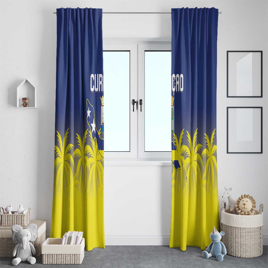 Baseball Curacao Window Curtain 2025 Korsou de Palmbomen - Wonder Print Shop