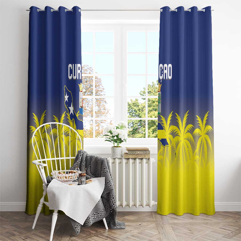 Baseball Curacao Window Curtain 2025 Korsou de Palmbomen - Wonder Print Shop