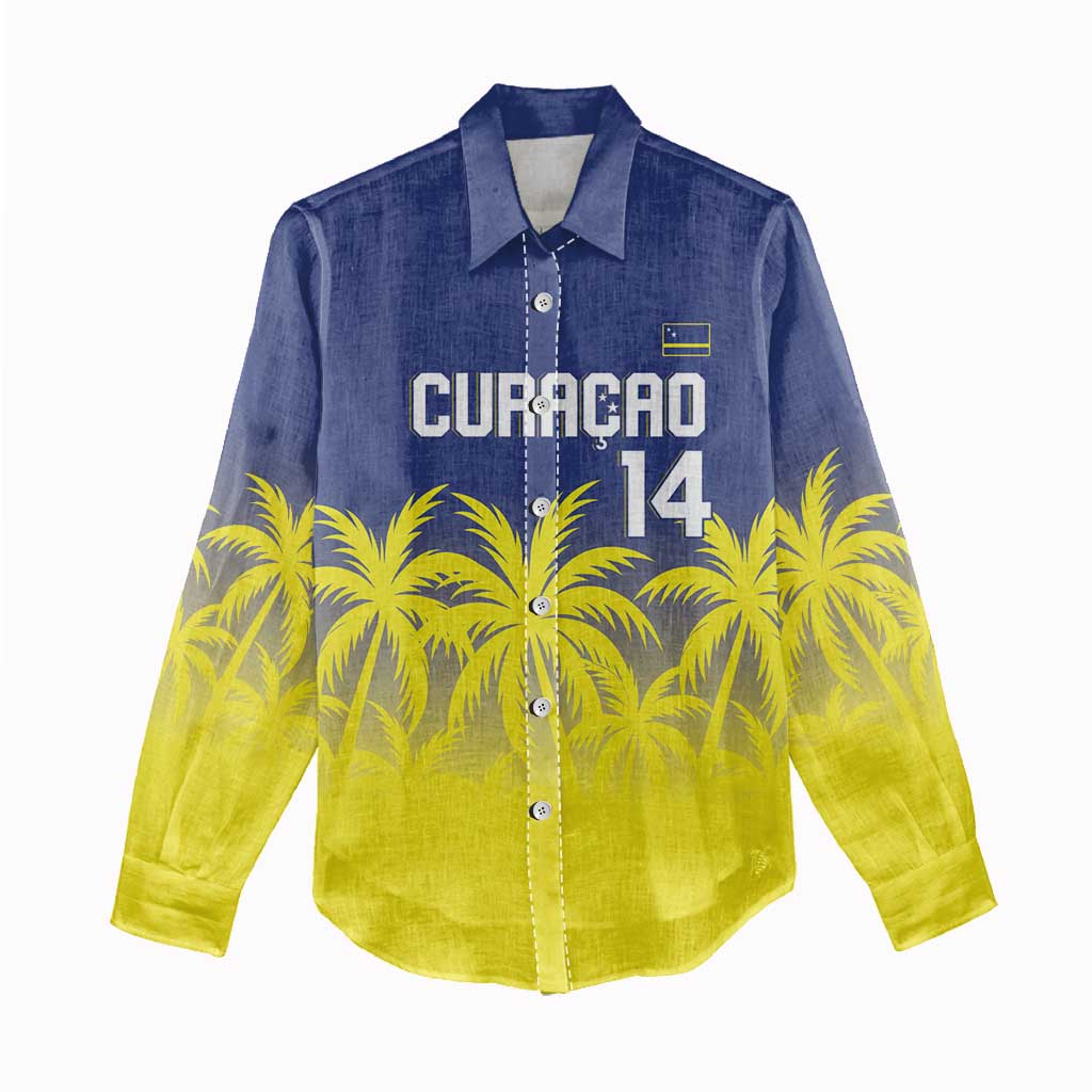 Custom Baseball Curacao Women Casual Shirt 2025 Korsou de Palmbomen - Wonder Print Shop