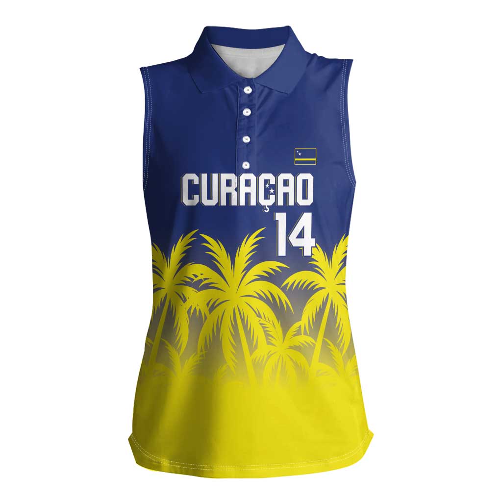 Custom Baseball Curacao Women Sleeveless Polo Shirt 2025 Korsou de Palmbomen - Wonder Print Shop