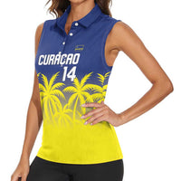 Custom Baseball Curacao Women Sleeveless Polo Shirt 2025 Korsou de Palmbomen - Wonder Print Shop