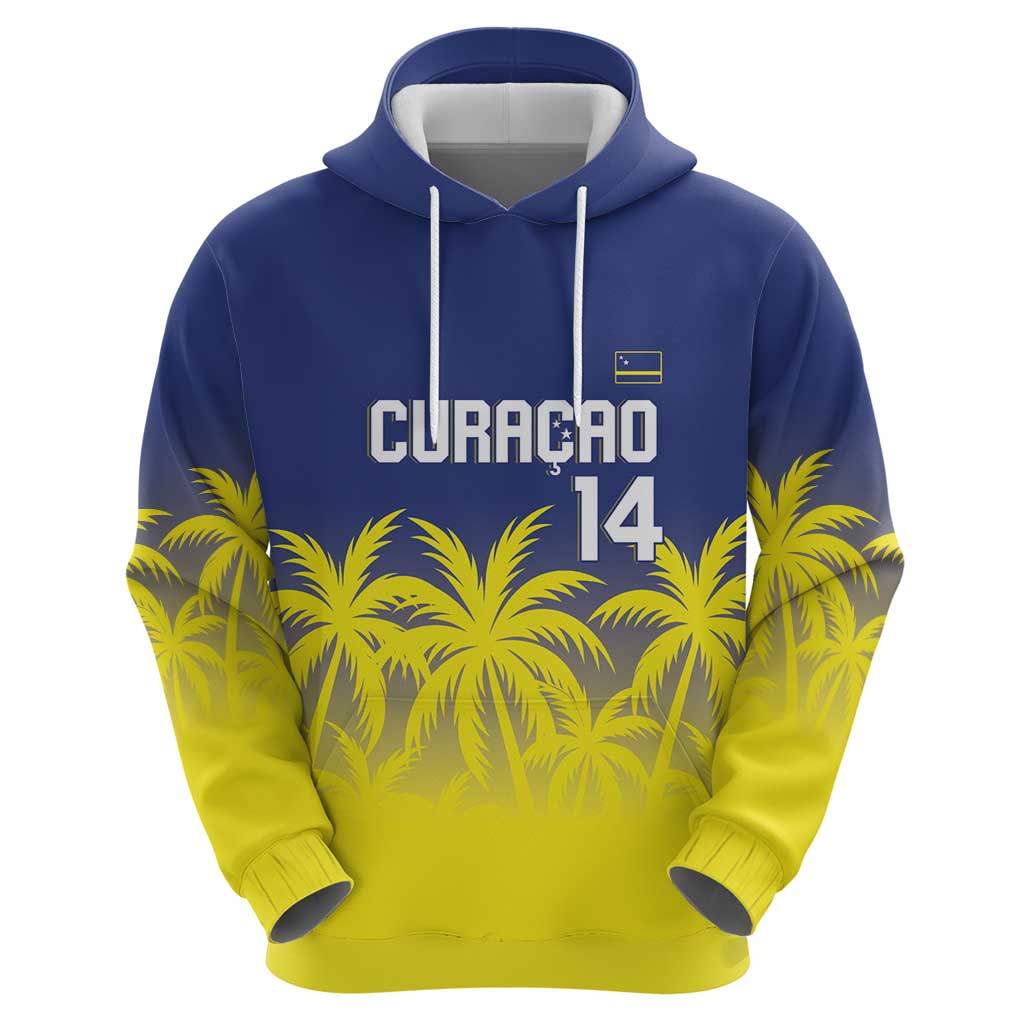 Custom Baseball Curacao Zip Hoodie 2025 Korsou de Palmbomen - Wonder Print Shop