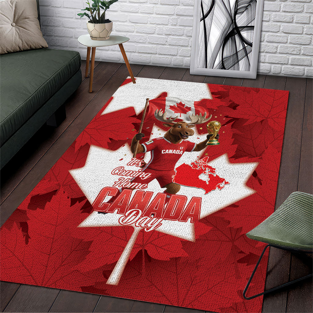 Canada Day Proud 2026 Area Rug Canadian Moose Soccer Is Coming Home