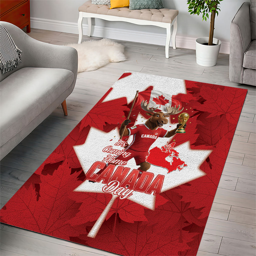 Canada Day Proud 2026 Area Rug Canadian Moose Soccer Is Coming Home