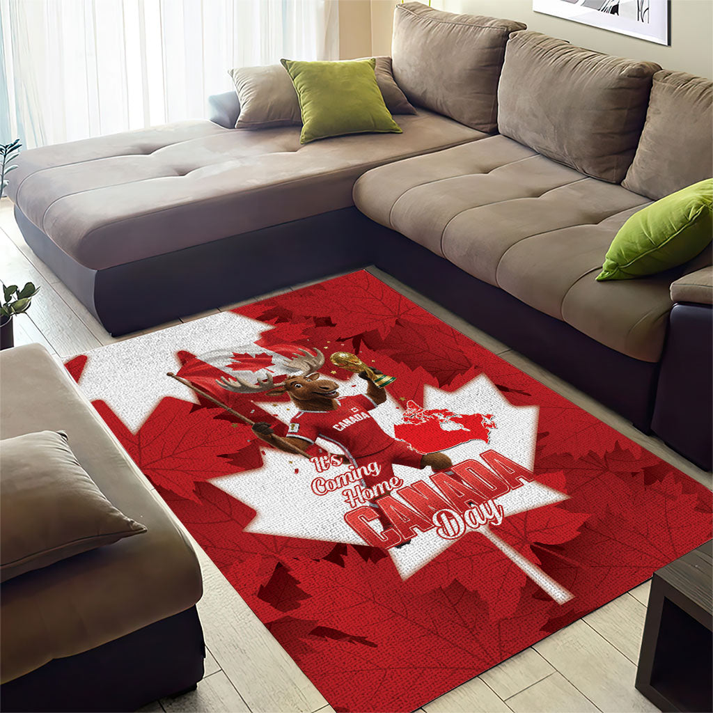 Canada Day Proud 2026 Area Rug Canadian Moose Soccer Is Coming Home