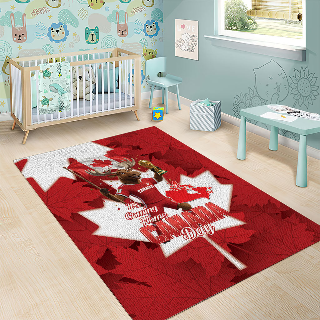Canada Day Proud 2026 Area Rug Canadian Moose Soccer Is Coming Home