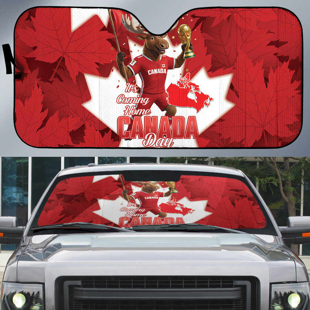 Canada Day Proud 2026 Auto Sun Shade Canadian Moose Soccer Is Coming Home