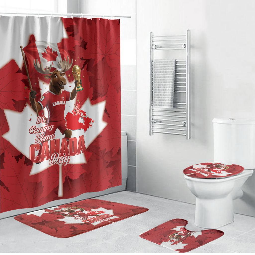 Canada Day Proud 2026 Bathroom Set Canadian Moose Soccer Is Coming Home