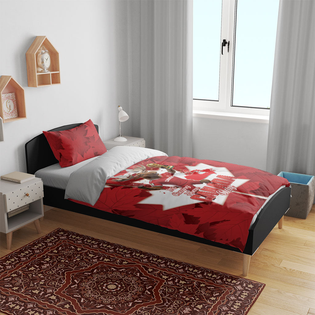 Canada Day Proud 2026 Bedding Set Canadian Moose Soccer Is Coming Home