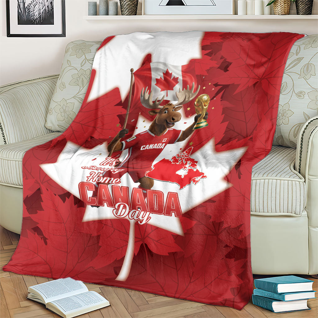 Canada Day Proud 2026 Blanket Canadian Moose Soccer Is Coming Home