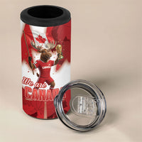 Canada Day Proud 2026 4 in 1 Can Cooler Tumbler Canadian Moose Soccer Is Coming Home