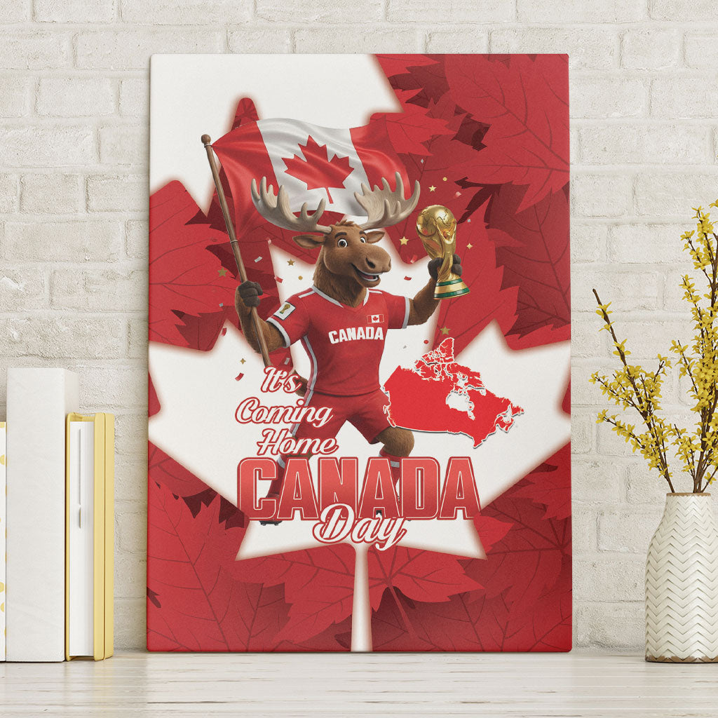 Canada Day Proud 2026 Canvas Wall Art Canadian Moose Soccer Is Coming Home