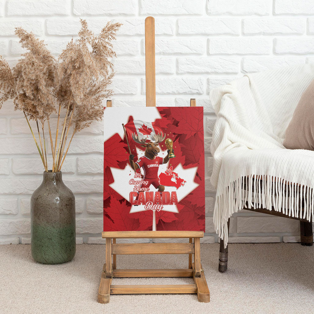 Canada Day Proud 2026 Canvas Wall Art Canadian Moose Soccer Is Coming Home