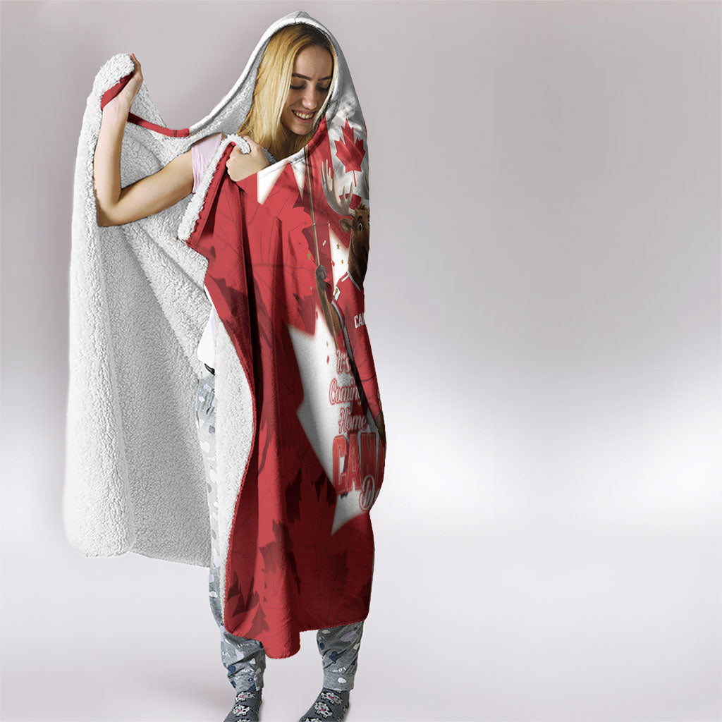 Canada Day Proud 2026 Hooded Blanket Canadian Moose Soccer Is Coming Home