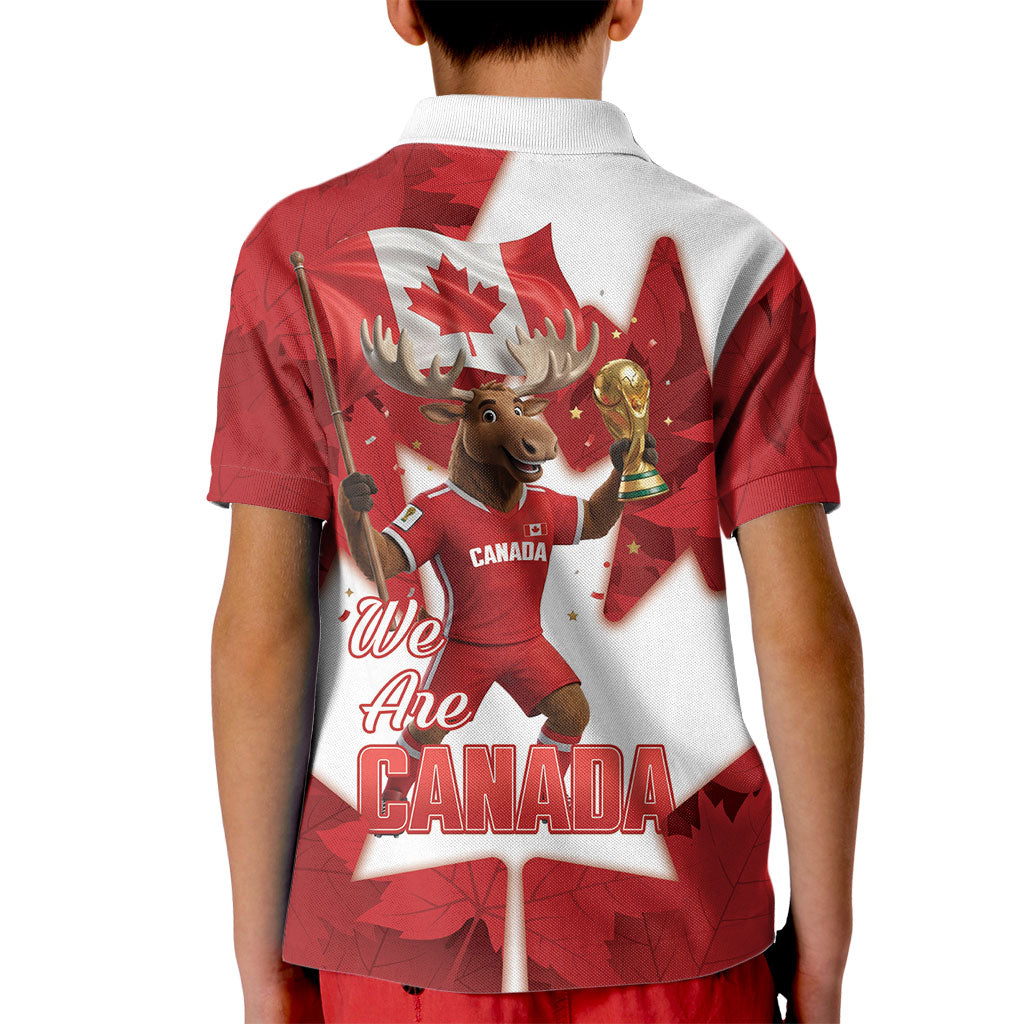 Canada Day Proud 2026 Kid Polo Shirt Canadian Moose Soccer Is Coming Home