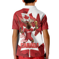 Canada Day Proud 2026 Kid Polo Shirt Canadian Moose Soccer Is Coming Home