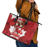Canada Day Proud 2026 Leather Tote Bag Canadian Moose Soccer Is Coming Home