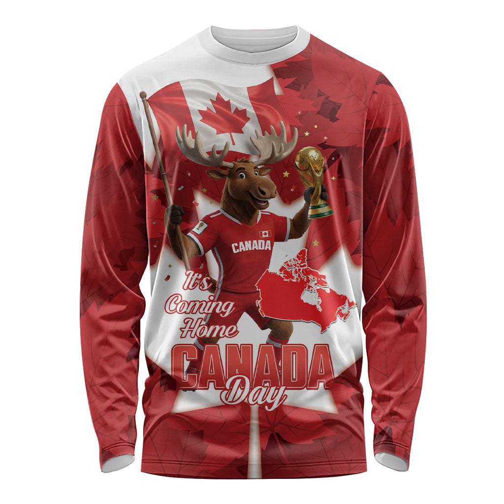 Canada Day Proud 2026 Long Sleeve Shirt Canadian Moose Soccer Is Coming Home