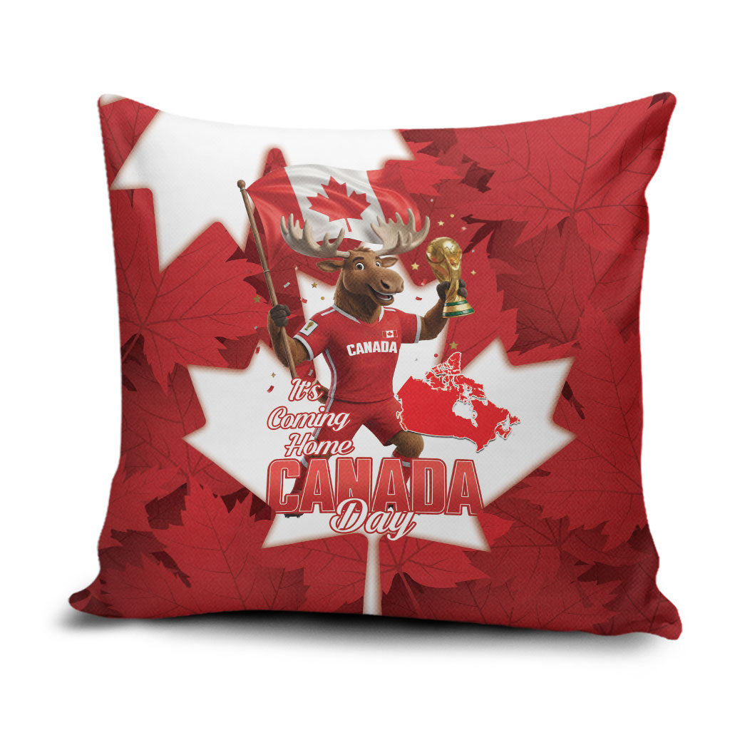 Canada Day Proud 2026 Pillow Cover Canadian Moose Soccer Is Coming Home