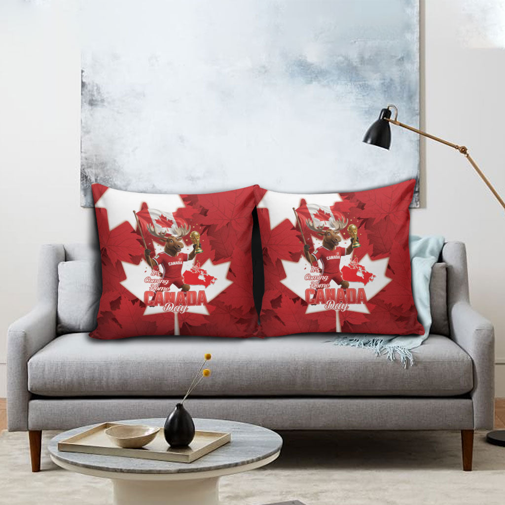 Canada Day Proud 2026 Pillow Cover Canadian Moose Soccer Is Coming Home