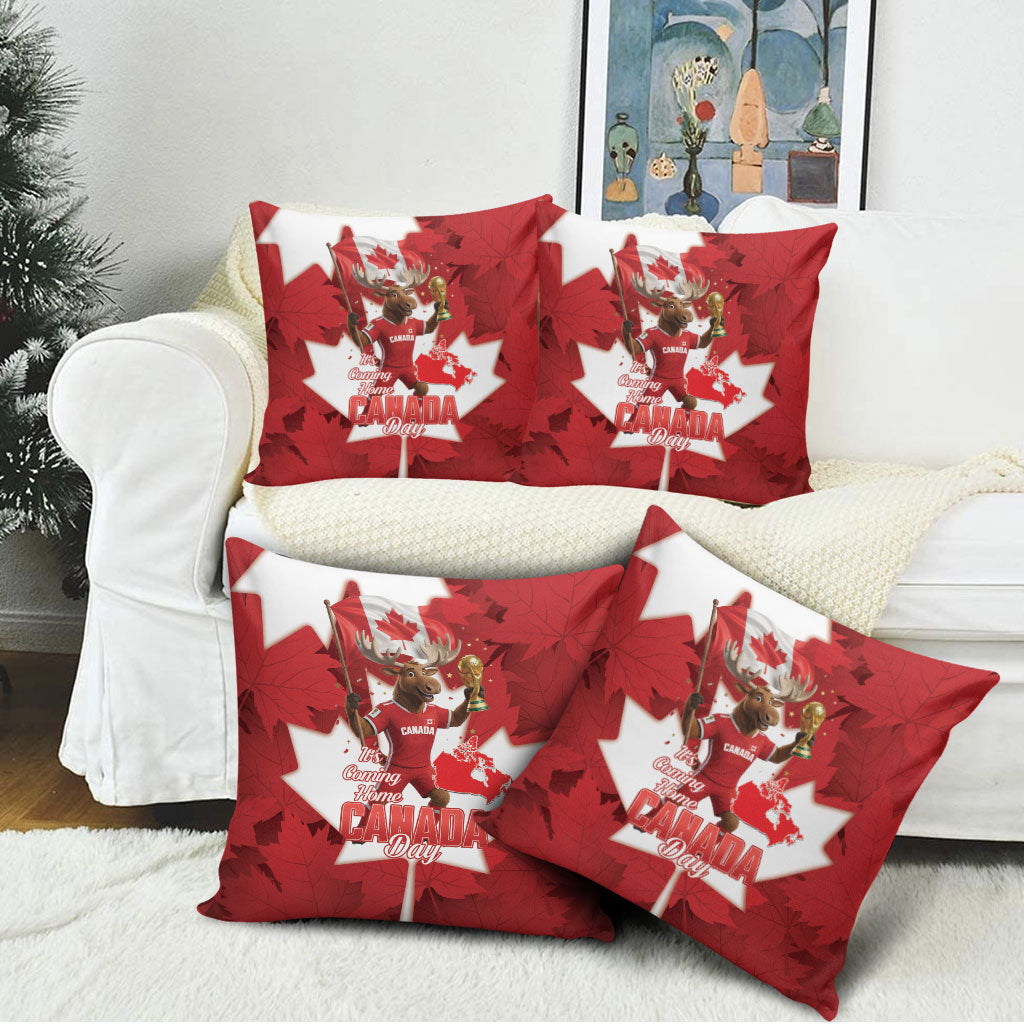 Canada Day Proud 2026 Pillow Cover Canadian Moose Soccer Is Coming Home