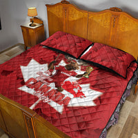 Canada Day Proud 2026 Quilt Bed Set Canadian Moose Soccer Is Coming Home