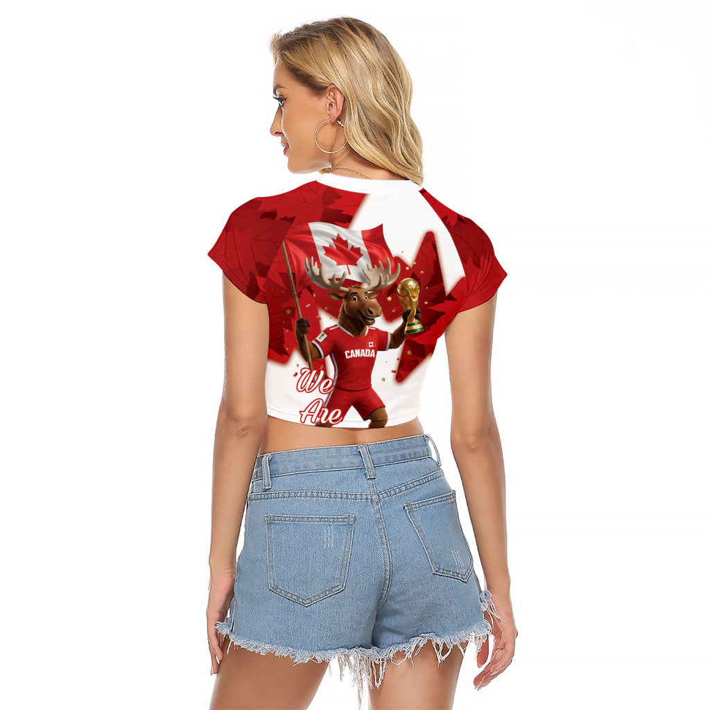 Canada Day Proud 2026 Raglan Cropped T Shirt Canadian Moose Soccer Is Coming Home