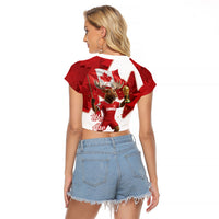 Canada Day Proud 2026 Raglan Cropped T Shirt Canadian Moose Soccer Is Coming Home