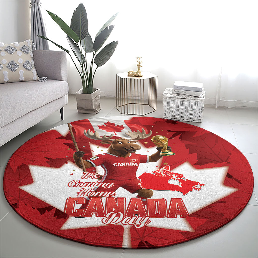 Canada Day Proud 2026 Round Carpet Canadian Moose Soccer Is Coming Home