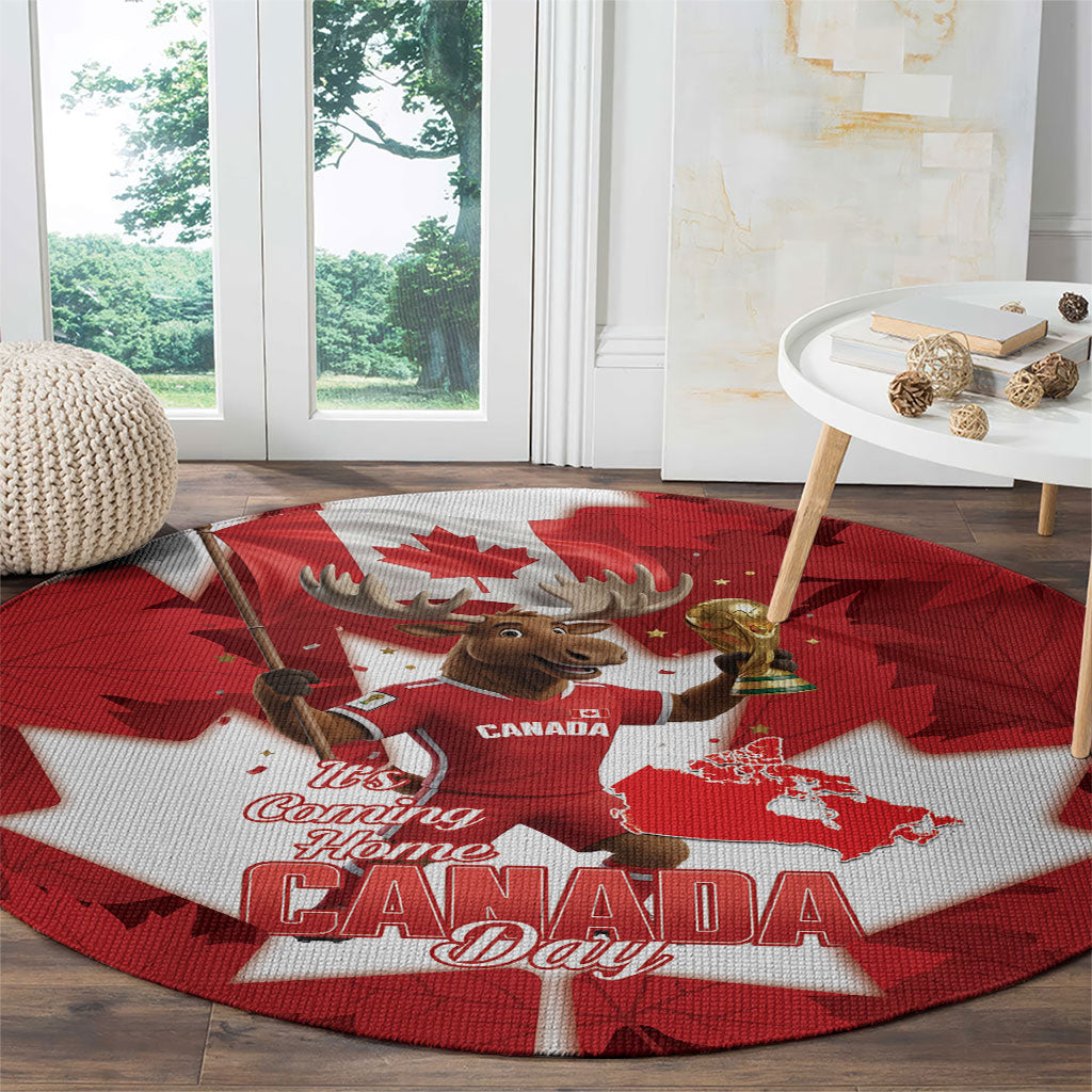 Canada Day Proud 2026 Round Carpet Canadian Moose Soccer Is Coming Home
