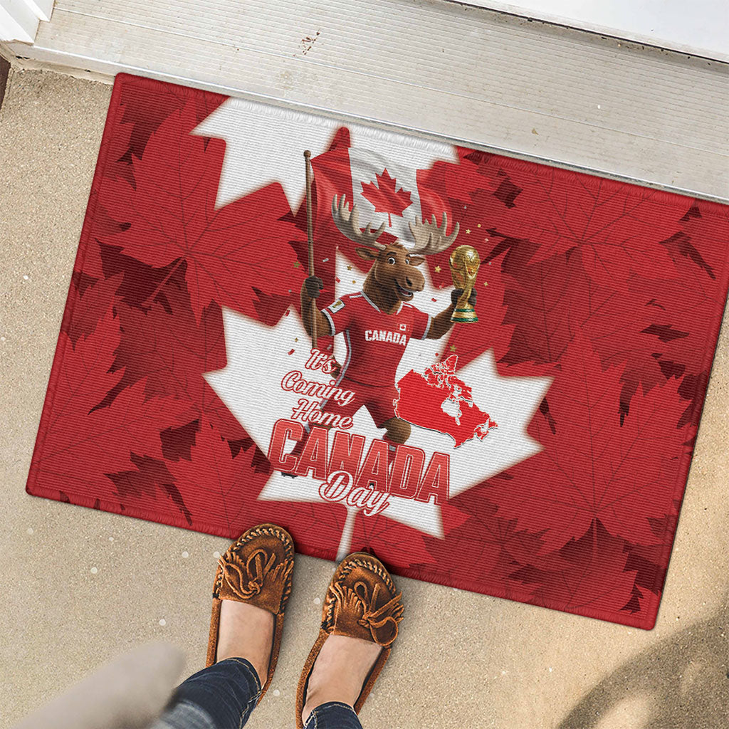 Canada Day Proud 2026 Rubber Doormat Canadian Moose Soccer Is Coming Home