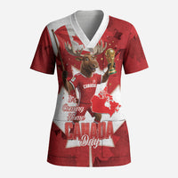 Canada Day Proud 2026 Scrub Top Canadian Moose Soccer Is Coming Home