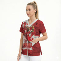 Canada Day Proud 2026 Scrub Top Canadian Moose Soccer Is Coming Home