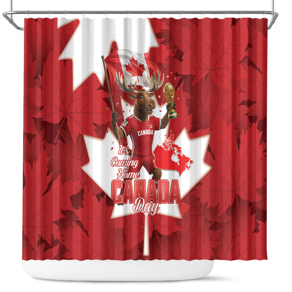 Canada Day Proud 2026 Shower Curtain Canadian Moose Soccer Is Coming Home
