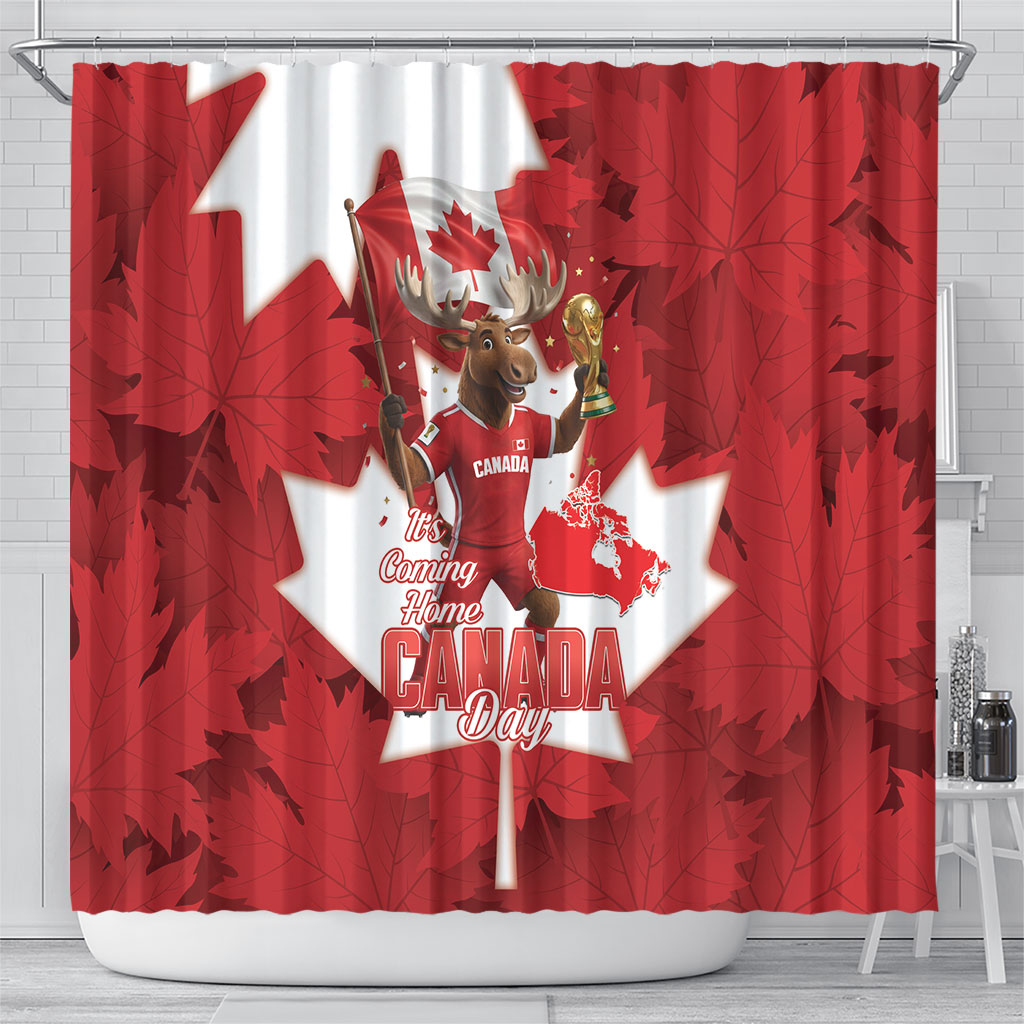 Canada Day Proud 2026 Shower Curtain Canadian Moose Soccer Is Coming Home