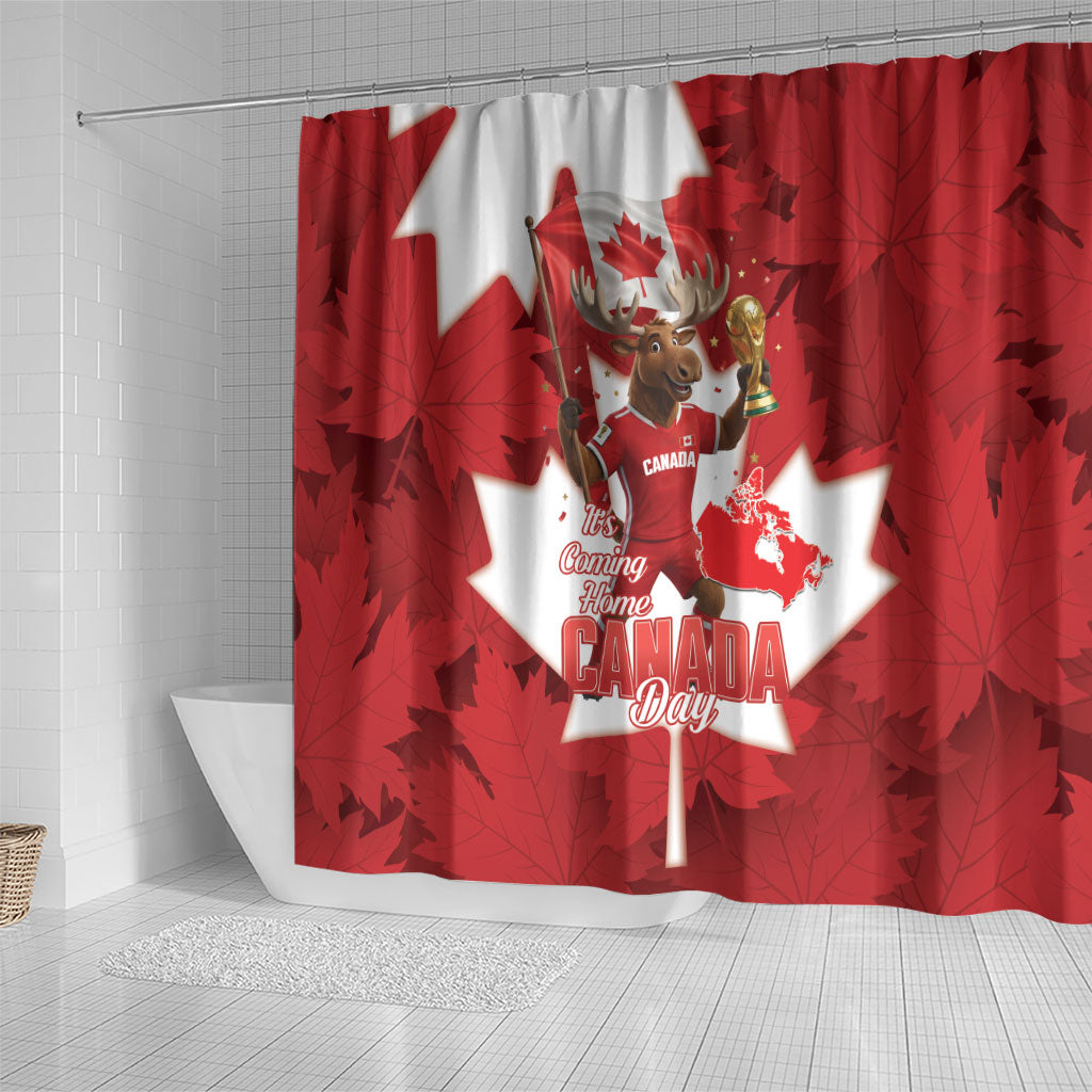 Canada Day Proud 2026 Shower Curtain Canadian Moose Soccer Is Coming Home