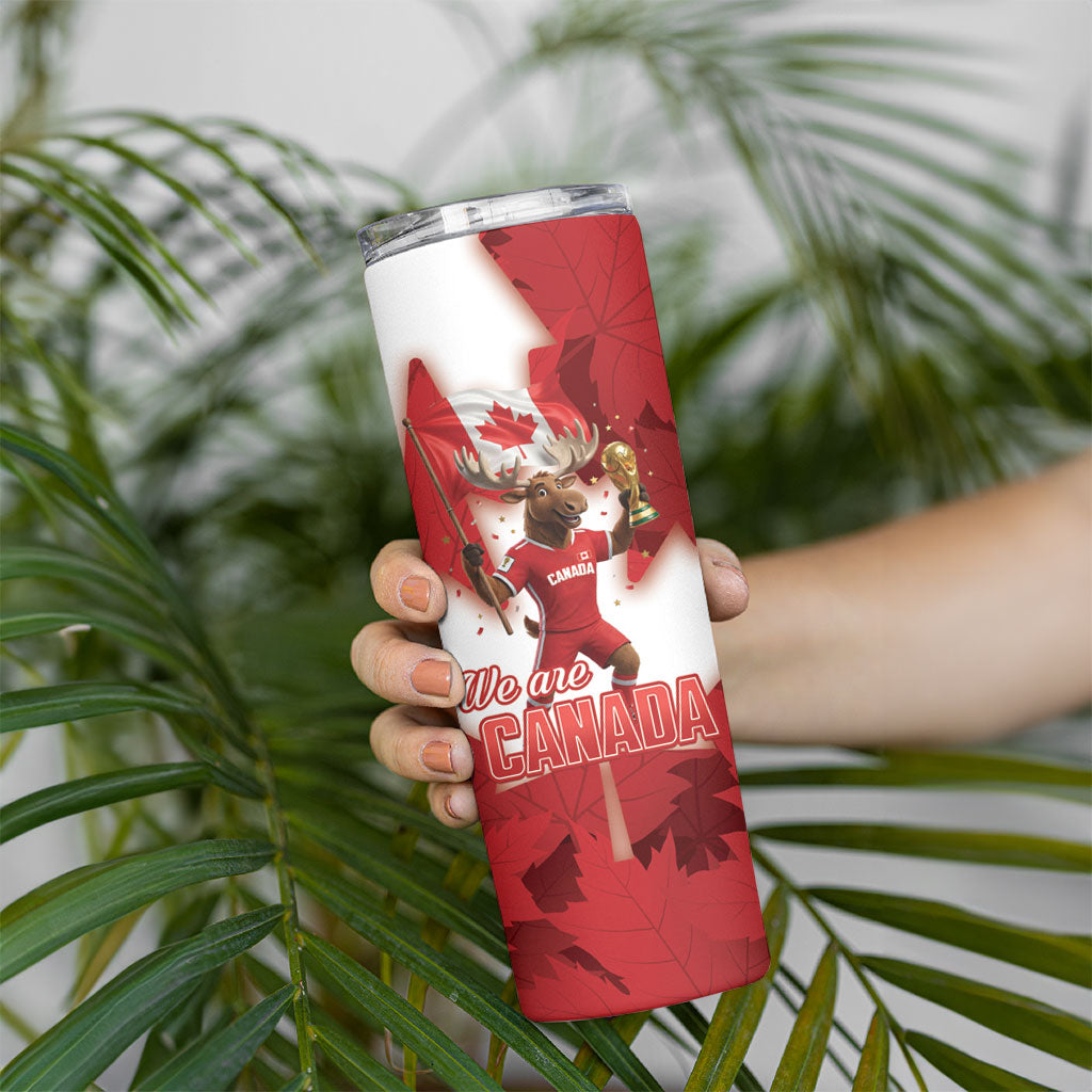 Canada Day Proud 2026 Skinny Tumbler Canadian Moose Soccer Is Coming Home