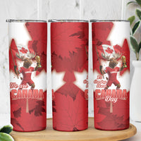 Canada Day Proud 2026 Skinny Tumbler Canadian Moose Soccer Is Coming Home