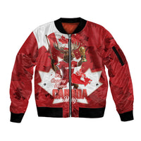 Canada Day Proud 2026 Sleeve Zip Bomber Jacket Canadian Moose Soccer Is Coming Home
