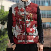 Canada Day Proud 2026 Sleeveless Puffer Jacket Canadian Moose Soccer Is Coming Home