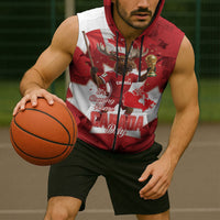 Canada Day Proud 2026 Sleeveless Zip Hoodie Canadian Moose Soccer Is Coming Home