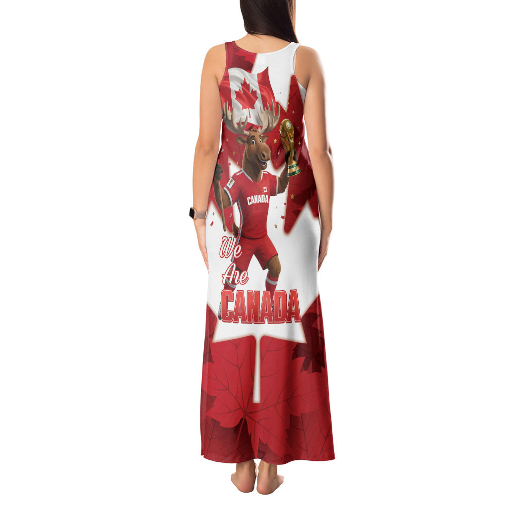 Canada Day Proud 2026 Tank Maxi Dress Canadian Moose Soccer Is Coming Home